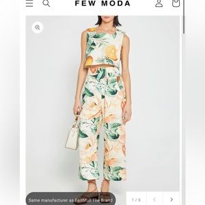 Kourt linen pants set XS peach yellow 100% linen